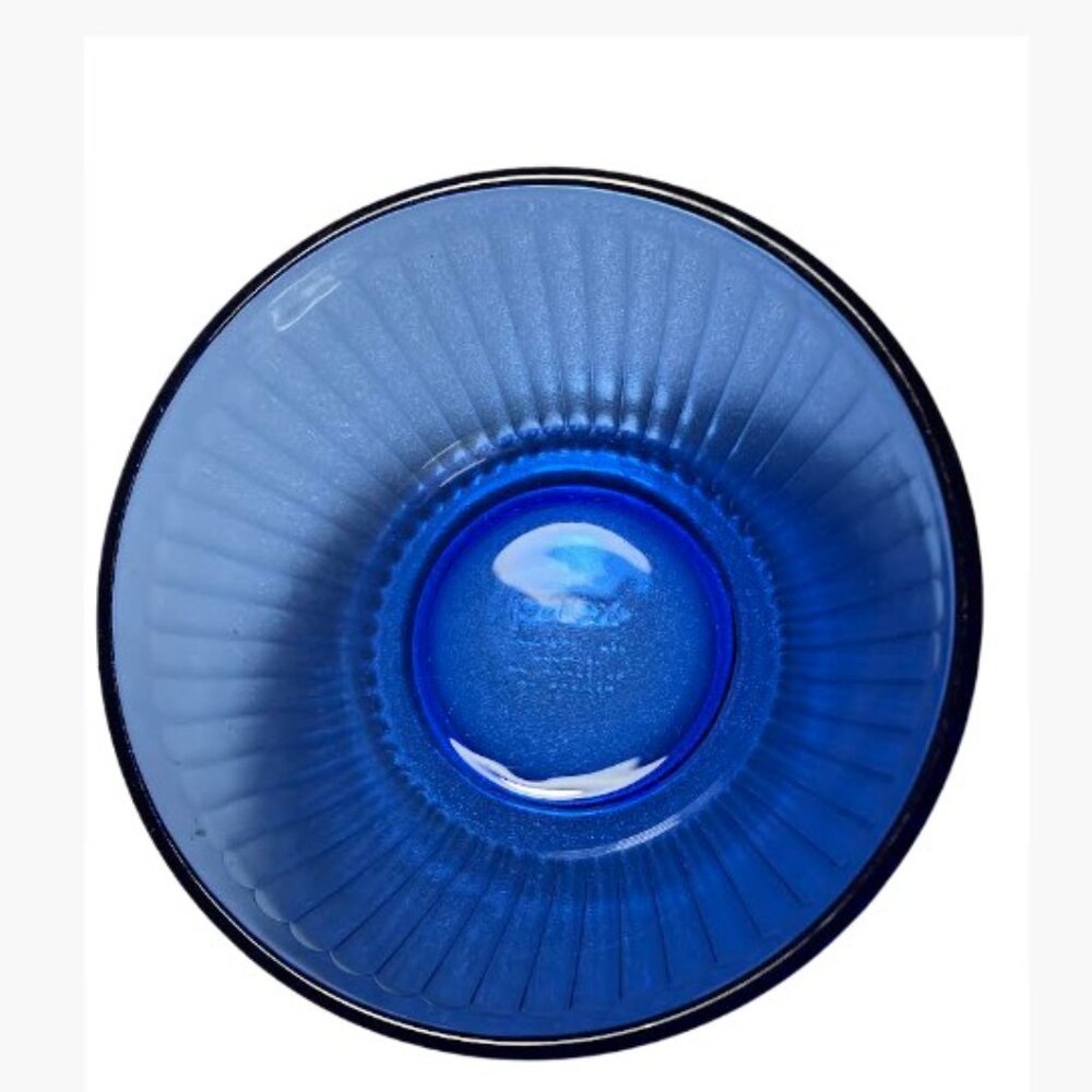 Pyrex Fluted Glass Nesting Mixing Bowls in Cobalt Vintage EUC Like New - Picture 7 of 11